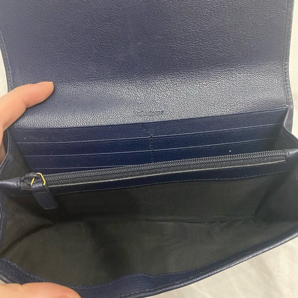 Saint Laurent YSL flap wallet in Navy 100% authentic - Picture 7 of 10